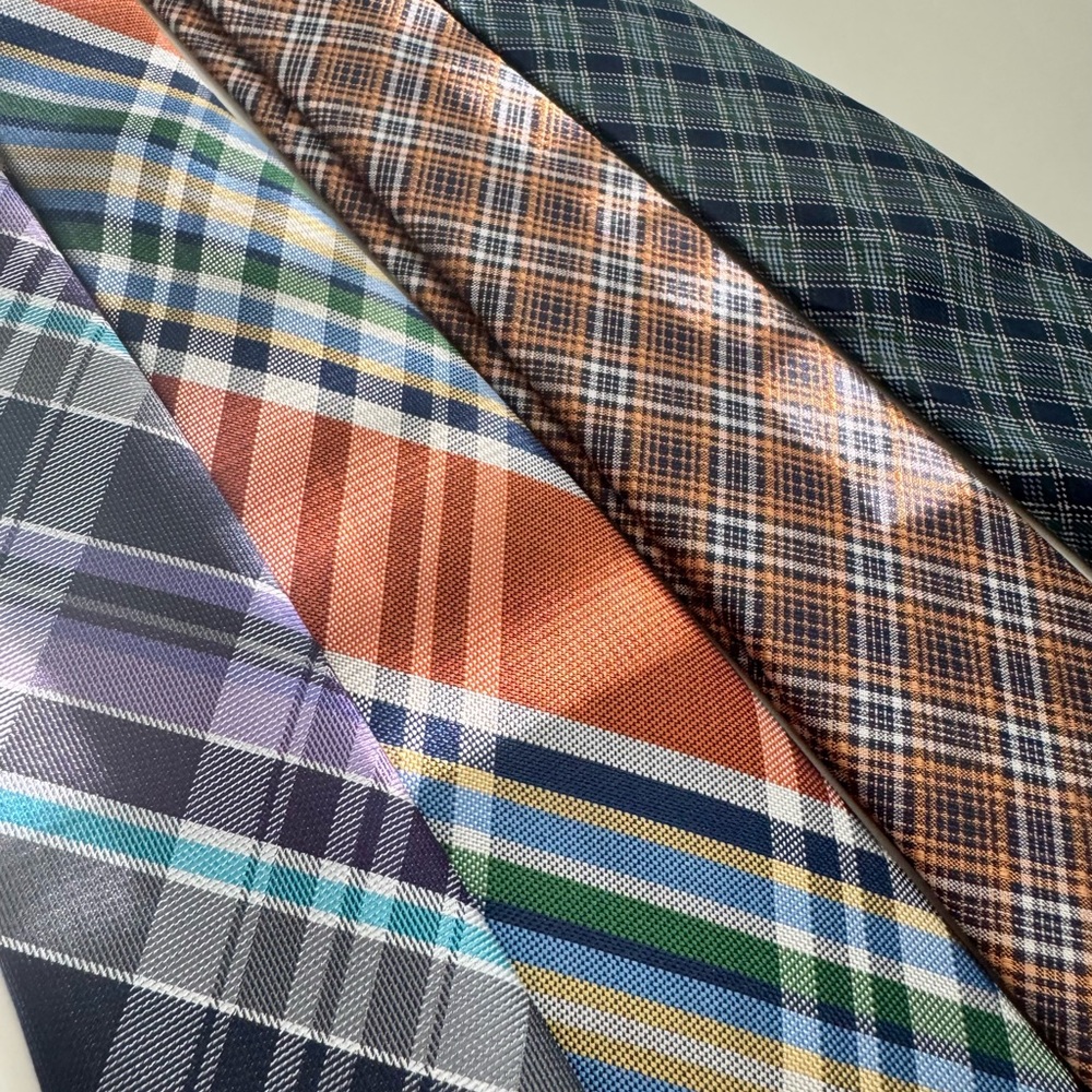 Plaid Men's Accessories Set - Multicolor